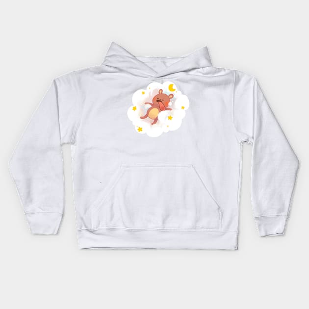 Bear Sleeping on a Cloud Kids Hoodie by vooolatility